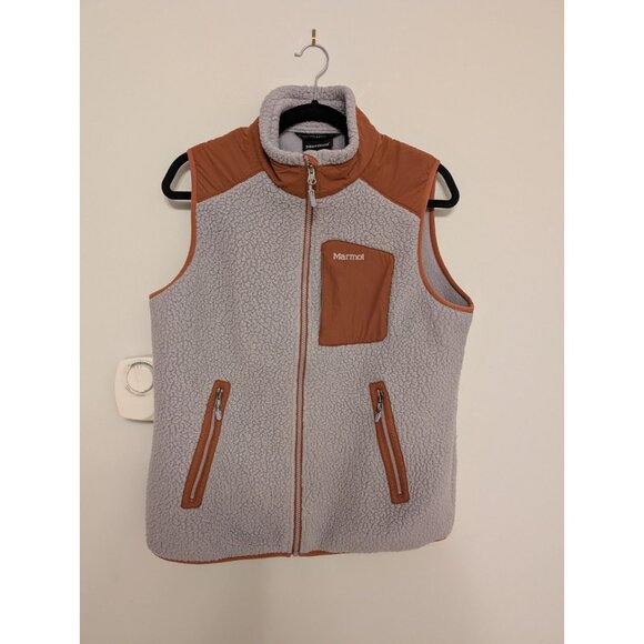 Marmot Wiley Polartec Sherpa Fleece Vest women size L outdoor hiking camping - Picture 1 of 7